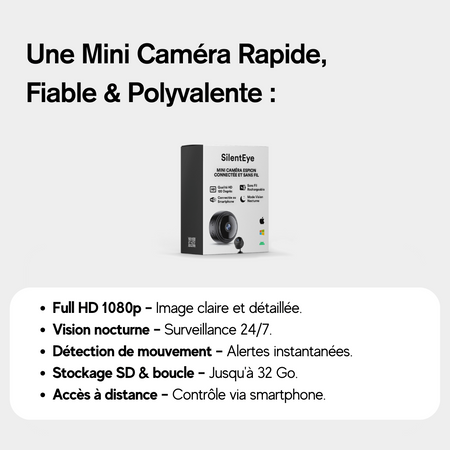 Mini Caméra Espion | Surveillance Discrète,Vision Nocturne & Détection de Mouvement - EliteVision