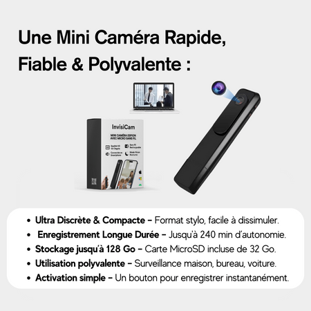 Mini caméra de Surveillance Sans Fil - InvisiCam- Marnoval