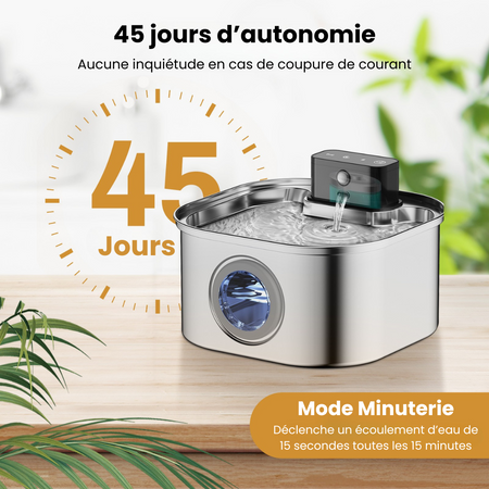 FlowGuard™ - Fontaine à Eau Sans Fil pour Chat - 3,2 L