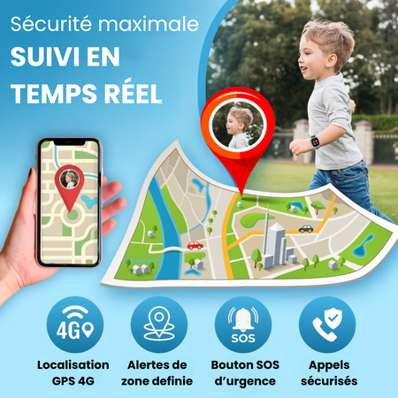 Marnoval - Montre GPS Connectée 4G Pour Enfant