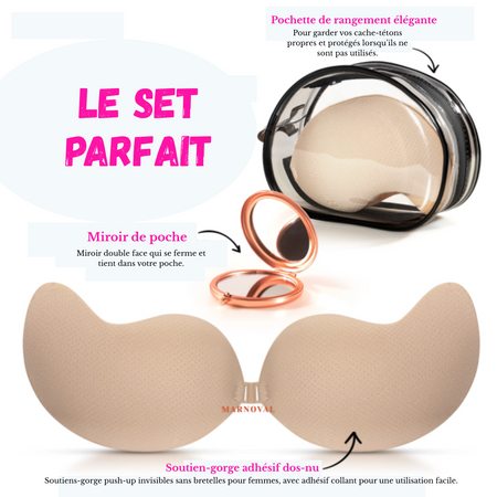 Soutien-gorge push-up adhésif sans bretelles