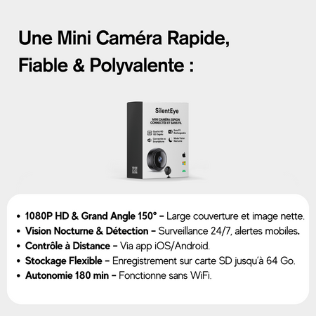 Mini Caméra de Surveillance à Distance sur Smartphone - SilentEye