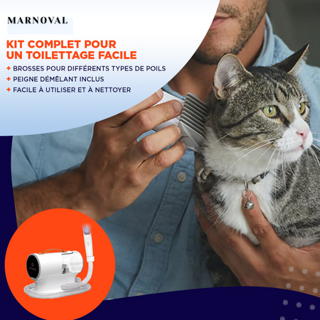 PetGroom | Kit de toilettage pour animaux avec aspirateur