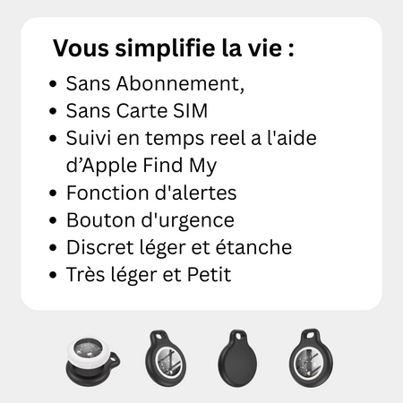 Marnoval - Traceur GPS pour Chat - IOS Apple Find My
