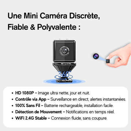 Mini Caméra Espion Sans-Fil Autonome avec Enregistrement - SpyPro
